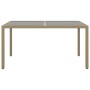 Garden table with tempered glass and beige synthetic rattan, 150x90x75 cm. by vidaXL, Garden tables - Ref: Foro24-310576, Pri...