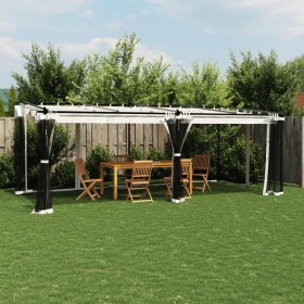 Gazebo with cream steel mesh walls 6x3 m by , Tents and gazebos - Ref: Foro24-4003914, Price: 524,99 €, Discount: %