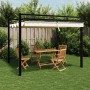 Cenador de jardín con techo retráctil aluminio crema 3x3 m de , Carpas y cenadores - Ref: Foro24-4003968, Precio: 516,86 €, D...