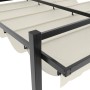 Cenador de jardín con techo retráctil aluminio crema 3x3 m de , Carpas y cenadores - Ref: Foro24-4003968, Precio: 516,86 €, D...