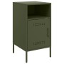 Olive green laminated steel bedside table 36x39x68 cm by , Nightstands - Ref: Foro24-843074, Price: 81,43 €, Discount: %