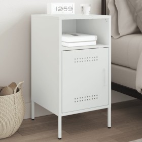 Mesita de noche acero laminado en frío blanco 36x39x68 cm de , Mesitas de noche - Ref: Foro24-843076, Precio: 81,99 €, Descue...