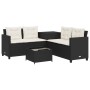 L-shaped garden sofa with table and black PE rattan cushions by , Garden sets - Ref: Foro24-369027, Price: 362,15 €, Discount: %