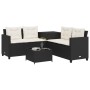 L-shaped garden sofa with table and black PE rattan cushions by , Garden sets - Ref: Foro24-369027, Price: 361,81 €, Discount: %