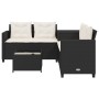 L-shaped garden sofa with table and black PE rattan cushions by , Garden sets - Ref: Foro24-369027, Price: 361,81 €, Discount: %