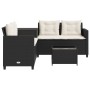 L-shaped garden sofa with table and black PE rattan cushions by , Garden sets - Ref: Foro24-369027, Price: 361,81 €, Discount: %