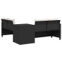 L-shaped garden sofa with table and black PE rattan cushions by , Garden sets - Ref: Foro24-369027, Price: 361,81 €, Discount: %