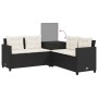 L-shaped garden sofa with table and black PE rattan cushions by , Garden sets - Ref: Foro24-369027, Price: 361,81 €, Discount: %