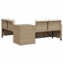 L-shaped garden sofa with table and beige PE rattan cushions by , Garden sets - Ref: Foro24-369038, Price: 375,15 €, Discount: %