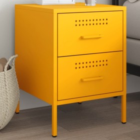 Yellow mustard steel bedside table 36x39x50.5 cm by , Nightstands - Ref: Foro24-842928, Price: 90,99 €, Discount: %