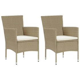 Garden chairs 2 units beige synthetic rattan by vidaXL, Garden chairs - Ref: Foro24-310553, Price: 151,44 €, Discount: %