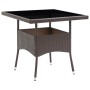 Brown synthetic rattan garden dining table by vidaXL, Garden tables - Ref: Foro24-310552, Price: 130,39 €, Discount: %