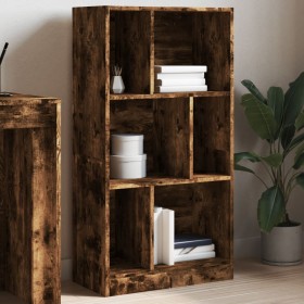 Engineered wood smoked oak bookshelf 57x28.5x107.5 cm by , Bookcases and shelves - Ref: Foro24-848007, Price: 63,73 €, Discou...