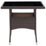 Mesa de comedor de jardín ratán sintético marrón de vidaXL, Mesas de jardín - Ref: Foro24-310552, Precio: 130,39 €, Descuento: %