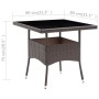 Mesa de comedor de jardín ratán sintético marrón de vidaXL, Mesas de jardín - Ref: Foro24-310552, Precio: 130,39 €, Descuento: %