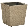 Mesa de centro de ratán PE vidrio templado beige 41,5x41,5x44cm de vidaXL, Mesas de jardín - Ref: Foro24-310557, Precio: 44,7...