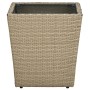 PE Rattan Couchtisch gehärtetes Glas beige 41,5x41,5x44cm von vidaXL, Gartentische - Ref: Foro24-310557, Preis: 44,71 €, Raba...