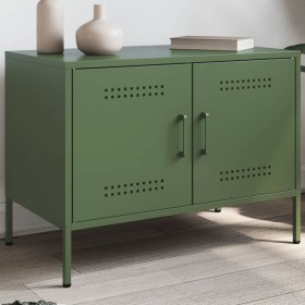 Mueble de TV de acero verde oliva 68x39x50,5 cm de , Muebles TV - Ref: Foro24-842942, Precio: 99,41 €, Descuento: %