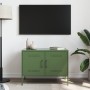 Mueble de TV de acero verde oliva 68x39x50,5 cm de , Muebles TV - Ref: Foro24-842942, Precio: 99,41 €, Descuento: %