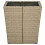 Mesa de centro de ratán PE vidrio templado beige 41,5x41,5x44cm de vidaXL, Mesas de jardín - Ref: Foro24-310557, Precio: 44,7...