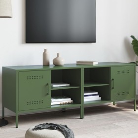 Muebles de TV 2 piezas acero verde oliva 68x39x50,5 cm de , Muebles TV - Ref: Foro24-843003, Precio: 173,78 €, Descuento: %