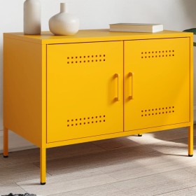 Mueble de TV de acero amarillo mostaza 68x39x50,5 cm de , Muebles TV - Ref: Foro24-842940, Precio: 113,99 €, Descuento: %