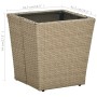 Mesa de centro de ratán PE vidrio templado beige 41,5x41,5x44cm de vidaXL, Mesas de jardín - Ref: Foro24-310557, Precio: 44,7...