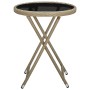 Mesa de centro de ratán sintético y vidrio templado beige 60 cm de vidaXL, Mesas de jardín - Ref: Foro24-310559, Precio: 63,7...