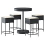 Garden table and high stools 5 pieces with black PE rattan cushions by , Garden sets - Ref: Foro24-3261444, Price: 272,69 €, ...