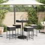 Garden table and high stools 5 pieces with black PE rattan cushions by , Garden sets - Ref: Foro24-3261444, Price: 272,69 €, ...