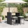 5-piece garden bar set with black PE rattan cushions by , Garden sets - Ref: Foro24-3261515, Price: 393,19 €, Discount: %