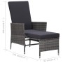 Reclining garden armchair with gray synthetic rattan cushions by vidaXL, Garden chairs - Ref: Foro24-310230, Price: 139,86 €,...