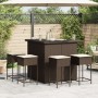 5-piece garden bar set with brown PE rattan cushions by , Garden sets - Ref: Foro24-3261501, Price: 369,93 €, Discount: %