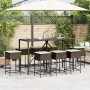 9-piece garden bar set with brown PE rattan cushions by , Garden sets - Ref: Foro24-3261471, Price: 488,01 €, Discount: %