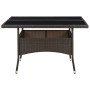 Mesa de comedor de jardín ratán sintético y vidrio marrón de vidaXL, Mesas de jardín - Ref: Foro24-310556, Precio: 139,85 €, ...