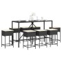 9-piece garden bar set with black PE rattan cushions by , Garden sets - Ref: Foro24-3261473, Price: 474,34 €, Discount: %