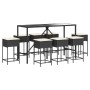 9-piece garden bar set with black PE rattan cushions by , Garden sets - Ref: Foro24-3261473, Price: 474,34 €, Discount: %