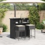 3-piece garden bar set with black PE rattan cushions by , Garden sets - Ref: Foro24-3261486, Price: 304,65 €, Discount: %