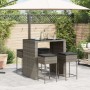 5-piece garden bar set with gray PE rattan cushions by , Garden sets - Ref: Foro24-3261508, Price: 375,27 €, Discount: %