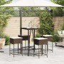 5-piece garden bar set with brown PE rattan cushions by , Garden sets - Ref: Foro24-3261459, Price: 322,27 €, Discount: %