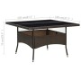 Mesa de comedor de jardín ratán sintético y vidrio marrón de vidaXL, Mesas de jardín - Ref: Foro24-310556, Precio: 139,85 €, ...