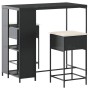 3-piece garden bar set with black PE rattan cushions by , Garden sets - Ref: Foro24-3261492, Price: 216,92 €, Discount: %