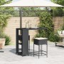 3-piece garden bar set with black PE rattan cushions by , Garden sets - Ref: Foro24-3261492, Price: 216,92 €, Discount: %