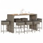 9-teiliges Gartenset für die Bar mit grauen PE-Rattan-Kissen. von , Gartensets - Ref: Foro24-3261520, Preis: 672,22 €, Rabatt: %