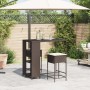 3-piece garden bar set with brown PE rattan cushions by , Garden sets - Ref: Foro24-3261490, Price: 224,10 €, Discount: %