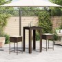 3-piece garden bar set with brown PE rattan cushions by , Garden sets - Ref: Foro24-3261446, Price: 193,99 €, Discount: %