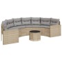 Halbrundes Gartensofa mit Tisch und Kissen aus beigem PE-Rattan. von , Outdoor-Sofas - Ref: Foro24-3318519, Preis: 476,47 €, ...