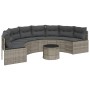 Semicircular garden sofa with table and gray PE rattan cushions by , Outdoor sofas - Ref: Foro24-3318527, Price: 457,05 €, Di...