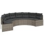 Semicircular garden sofa with table and gray PE rattan cushions by , Outdoor sofas - Ref: Foro24-3318527, Price: 457,05 €, Di...