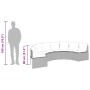 Semicircular garden sofa with table and gray PE rattan cushions by , Outdoor sofas - Ref: Foro24-3318527, Price: 457,05 €, Di...